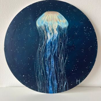 Painting titled "The Jellyfish" by Halyna Romanova, Original Artwork, Acrylic