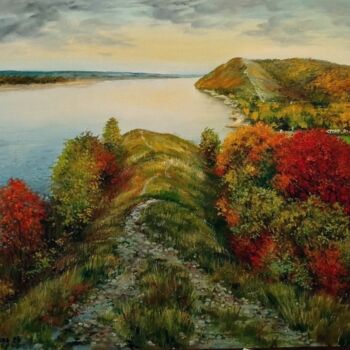 Painting titled "Родные просторы" by Tatiana Moskaleva, Original Artwork, Oil