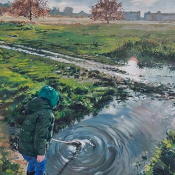 Peinture intitulée "Boyhood" par Marzena Włodarczyk, Œuvre d'art originale, Huile