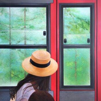 绘画 标题为“A Train to Spring” 由Xu Chenyi, 原创艺术品, 丙烯 安装在木板上