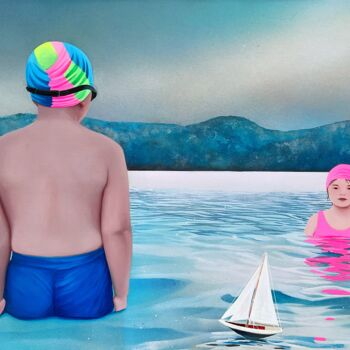 Peinture intitulée "Infinity Pool" par Xu Chenyi, Œuvre d'art originale, Acrylique