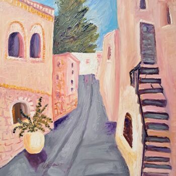 Painting titled "view at old city Ze…" by Janna Shulrufer, Original Artwork, Oil