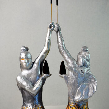 Sculpture intitulée "Факир" par Dmitrij Selagin, Œuvre d'art originale, Acrylique