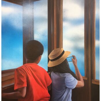 Painting titled "Small World and Big…" by Xu Chenyi, Original Artwork, Acrylic Mounted on Wood Panel
