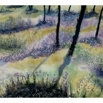 Malerei mit dem Titel "Поляна" von Anna Polat, Original-Kunstwerk, Aquarell