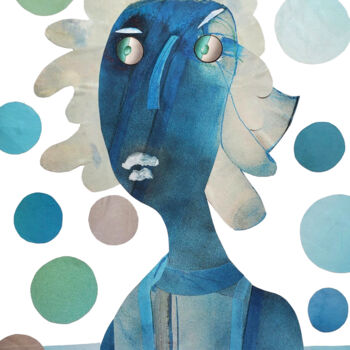 Collages titled "Portrait de la femm…" by Makalo, Original Artwork, Collages