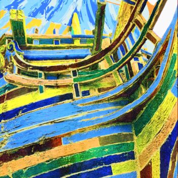 Arts numériques intitulée "Proue de la frégate…" par Emma Laflute, Œuvre d'art originale, Peinture numérique