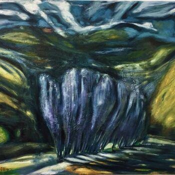 Ζωγραφική με τίτλο "Landscape" από Raffi Ghazaryan, Αυθεντικά έργα τέχνης, Λάδι Τοποθετήθηκε στο Ξύλινο φορείο σκελετό