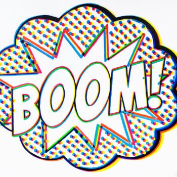 Peinture intitulée "BOOM! In Out Of Reg…" par Giuseppe Valia, Œuvre d'art originale, Acrylique Monté sur Châssis en bois