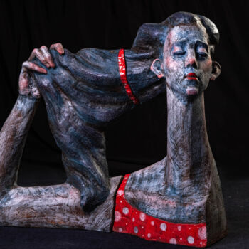 Sculptuur getiteld "Heat (in blue)" door Nadiia Otriazha And Fedir Bushmanov, Origineel Kunstwerk, Keramiek
