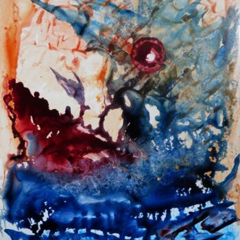 Peinture intitulée "Sauvetage - abstrac…" par Clau Redier-Clément, Œuvre d'art originale, Encre