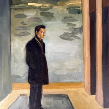 Peinture intitulée "En attente" par Jean-Marc Wettstein, Œuvre d'art originale, Huile Monté sur Châssis en bois
