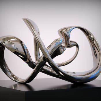 Skulptur mit dem Titel "Ebb and Flow#1（Medi…" von Daniel Kei Wo, Original-Kunstwerk, Edelstahl