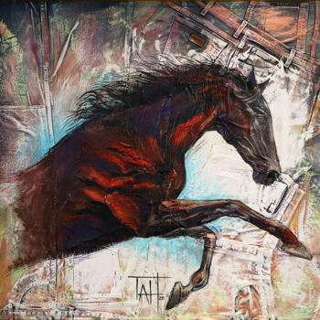 Pittura intitolato "Majestic Horses 02" da Trayan Andonov Haralanov, Opera d'arte originale, Acrilico Montato su Pannello di…