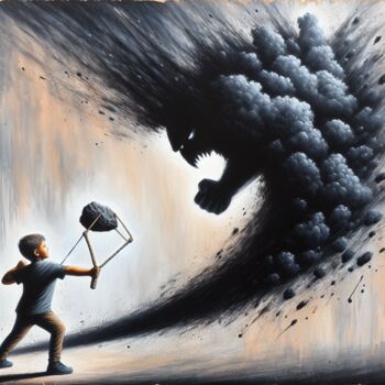 Digital Arts με τίτλο "Courage conquers fe…" από Aashish Singh, Αυθεντικά έργα τέχνης, Ψηφιακή ζωγραφική