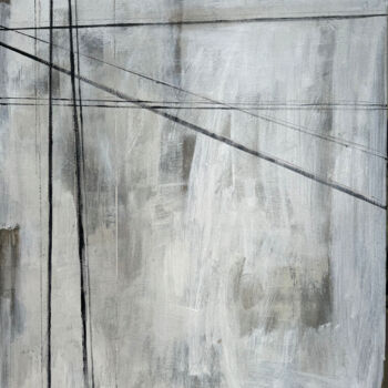 Painting titled "Geometric Echo 2" by Anastasiia Krykun, Original Artwork, Acrylic Mounted on Wood Stretcher frame
