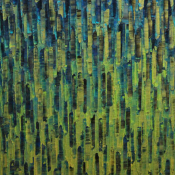 Painting titled "Matrice bleue verdo…" by Jonathan Pradillon, Original Artwork, Acrylic Mounted on Wood Stretcher frame