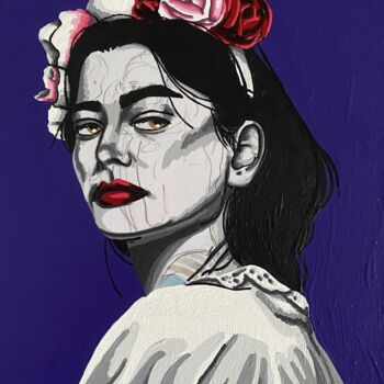 Collages intitulée "Meredith" par Annabelle Amory, Œuvre d'art originale, Acrylique Monté sur Carton