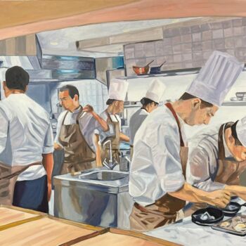 Peinture intitulée "Cuisine Marsan" par Jean-Marc Wettstein, Œuvre d'art originale, Huile Monté sur Châssis en bois