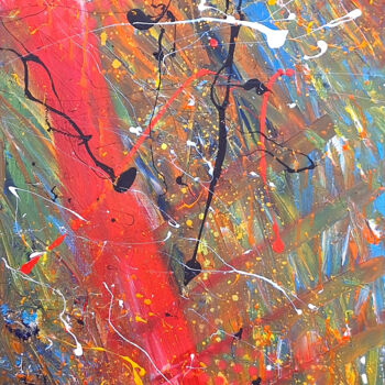Painting titled "Dark Night" by Mr.Kob, Original Artwork, Acrylic Mounted on Wood Stretcher frame