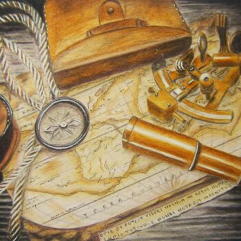 Drawing titled "Préparatifs de voya…" by P. Le Sommer, Original Artwork, Watercolor