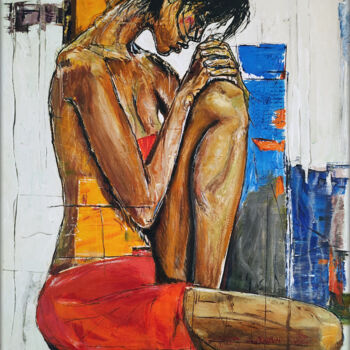 Painting titled "Get a Grip" by Alexander Aksyonov, Original Artwork, Acrylic Mounted on Wood Stretcher frame