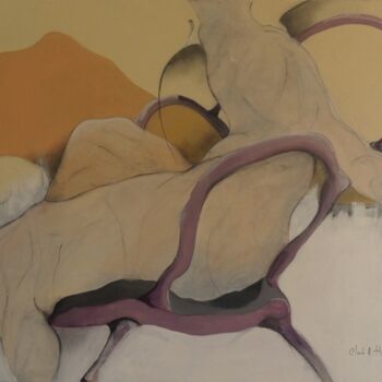 Painting titled "L'INCONNU N° 7 AU G…" by Claude André Thibaud, Original Artwork, Acrylic Mounted on Wood Stretcher frame
