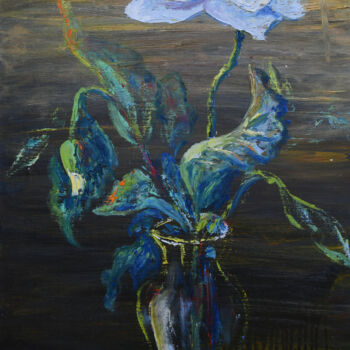 Pittura intitolato "WHITE POPPY" da Elena Turgeneva, Opera d'arte originale, Olio