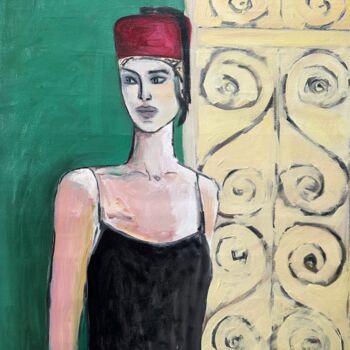 Schilderij getiteld "Ready to take a risk" door Roxana Khonkulova, Origineel Kunstwerk, Olie Gemonteerd op Frame voor houten…