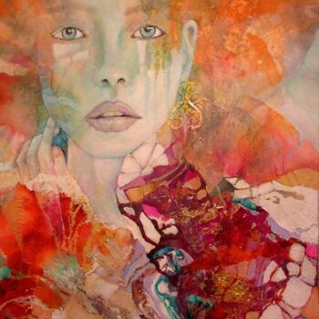Painting titled "Annia" by Pascal Dugourd, Original Artwork, Acrylic Mounted on Wood Stretcher frame