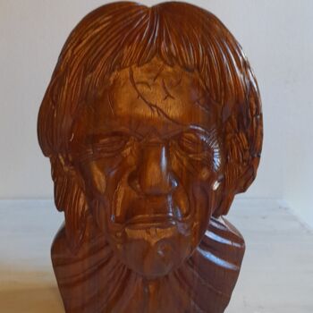 Sculpture intitulée "L'indien ." par Sebastien Audo, Œuvre d'art originale, Bois