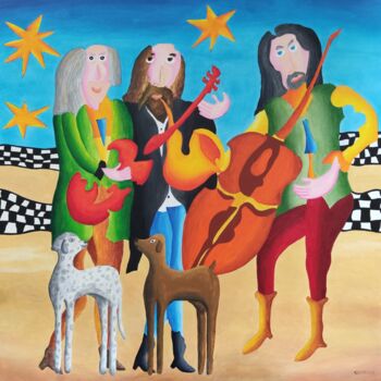 Peinture intitulée "Wandering old stars" par Peter Vamosi, Œuvre d'art originale, Acrylique Monté sur Châssis en bois
