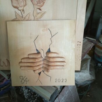 Sculptuur getiteld "-" door Andreas Krompas, Origineel Kunstwerk, Hout
