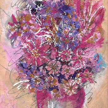 Painting titled "Abstract Bouquet in…" by So Zo, Original Artwork, Acrylic
