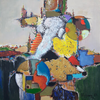제목이 "Profile of Abstract…"인 미술작품 Serkhach로, 원작, 아크릴 나무 들것 프레임에 장착됨