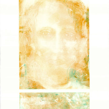 Gravures & estampes intitulée "Portrait d'âme 15" par Sophie Gerin, Œuvre d'art originale, Monotype