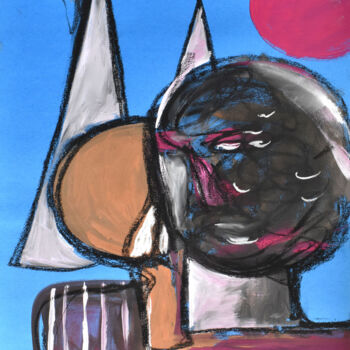 Desenho intitulada "En route (Object Nu…" por Roman Lasa, Obras de arte originais, Pastel