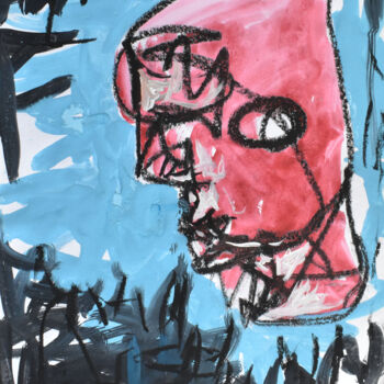 Zeichnungen mit dem Titel "Mask (Object Number…" von Roman Lasa, Original-Kunstwerk, Pastell
