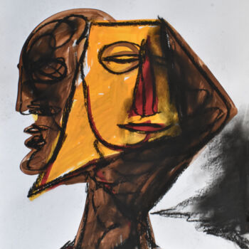 Σχέδιο με τίτλο "Mask (Object Number…" από Roman Lasa, Αυθεντικά έργα τέχνης, Παστέλ