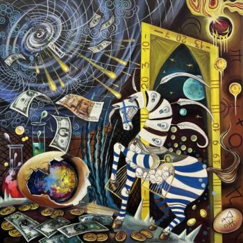 Peinture intitulée "Omnia numerabit" par Rinetta Feliz, Œuvre d'art originale, Huile Monté sur Châssis en bois