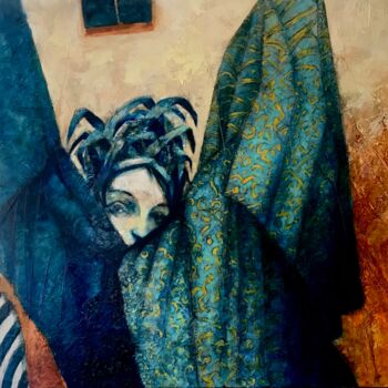 Painting titled "Telas" by Cesar Ayllón, Original Artwork, Oil