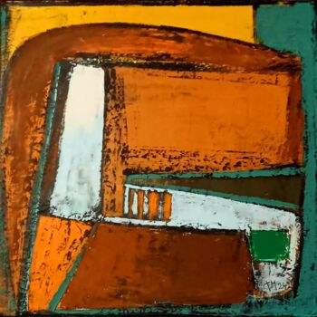 Painting titled "terre 2024" by Frédérique Manley, Original Artwork, Oil Mounted on Wood Stretcher frame