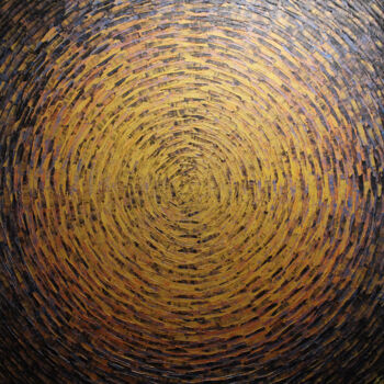 Painting titled "Grand éclat or gris." by Jonathan Pradillon, Original Artwork, Acrylic Mounted on Wood Stretcher frame