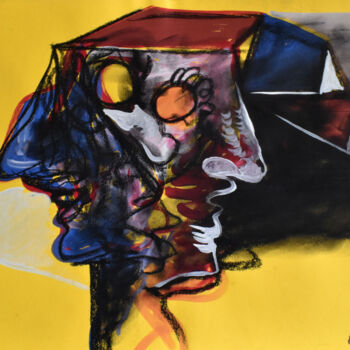 Drawing titled "Światowid (Object N…" by Roman Lasa, Original Artwork, Pastel