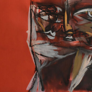 Drawing titled "Światowid (Object N…" by Roman Lasa, Original Artwork, Pastel