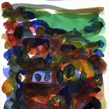 Malerei mit dem Titel "Auto/Selbster (1908…" von Detlef Lemme (Farbenkugel), Original-Kunstwerk, Aquarell