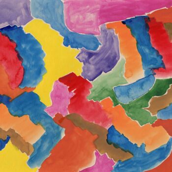 Pittura intitolato "Abstraction 006" da François Rigler, Opera d'arte originale, Tempera