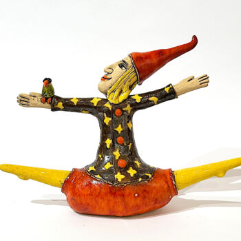 Sculpture titled "The Colorful World…" by Viktor Zuk, Original Artwork, Ceramics
