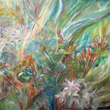 Painting titled "Exuberance of natur…" by Shobhana Tyroller, Original Artwork, Acrylic