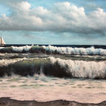 Schilderij getiteld "''Southern wind''" door Zigmars ''Sigmar'' Grundmanis, Origineel Kunstwerk, Olie
